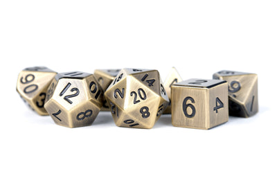 Antique Gold 16mm Polyhedral Dice Set, image 6