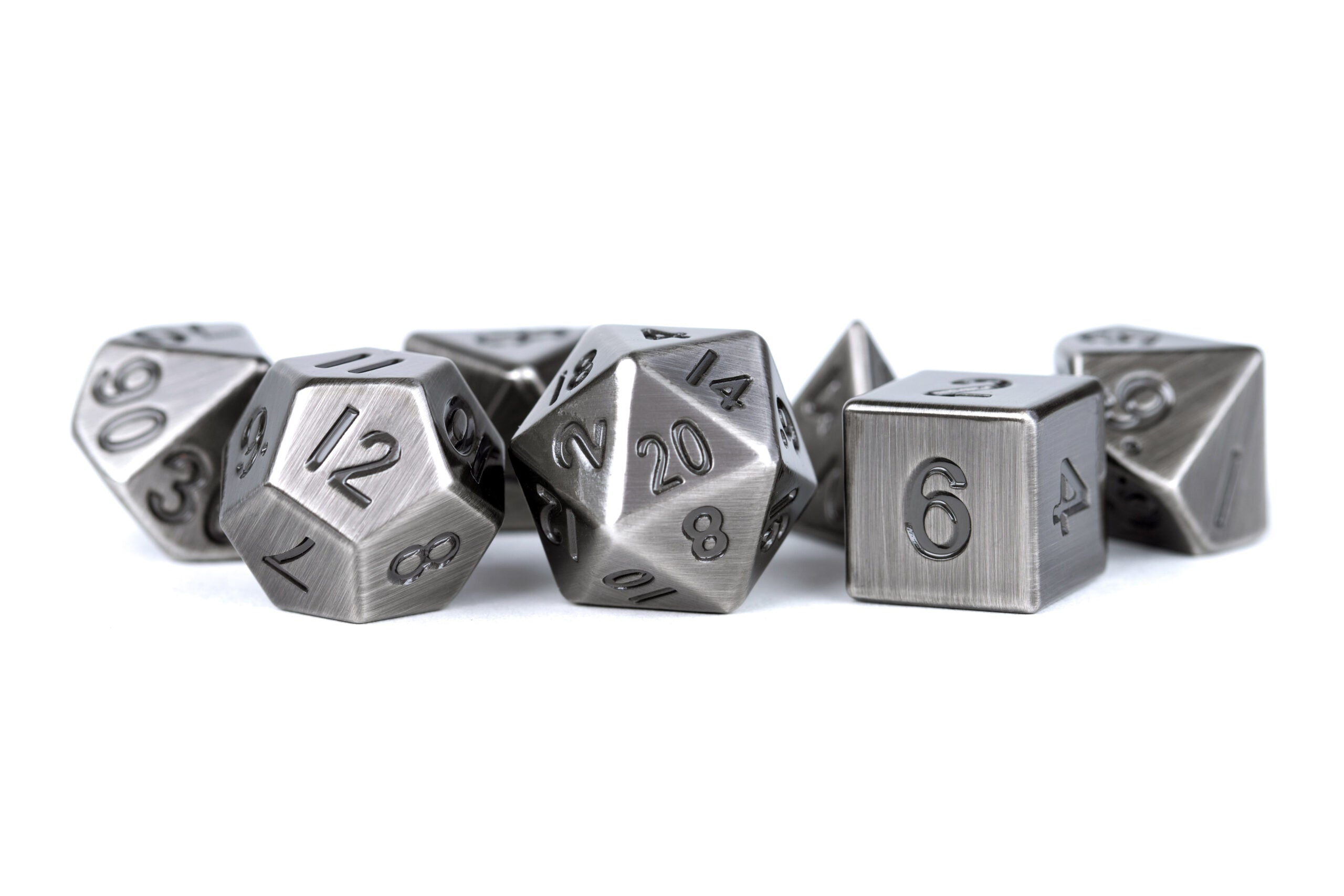 Antique Silver 16mm Polyhedral Dice Set