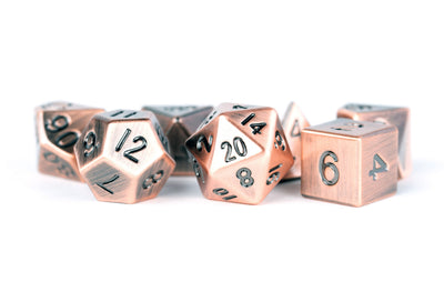Antique Copper 16mm Polyhedral Dice Set, image 6