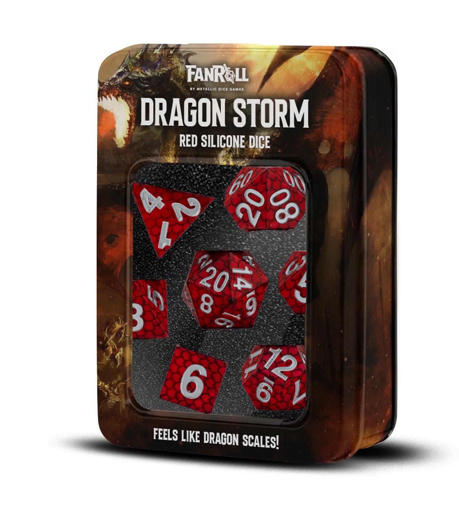 Dragon Storm Silicone Dice Set: Red Dragon Scales
