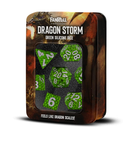 Dragon Storm Silicone Dice Set: Green Dragon Scales