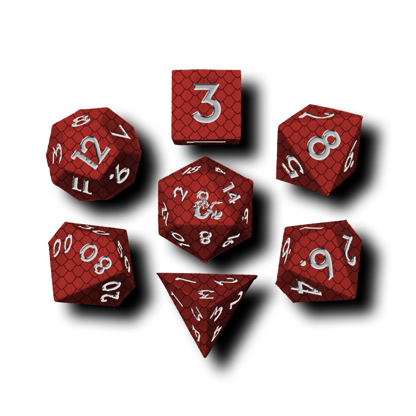 D&D Dragonscale Red Silicone Dice