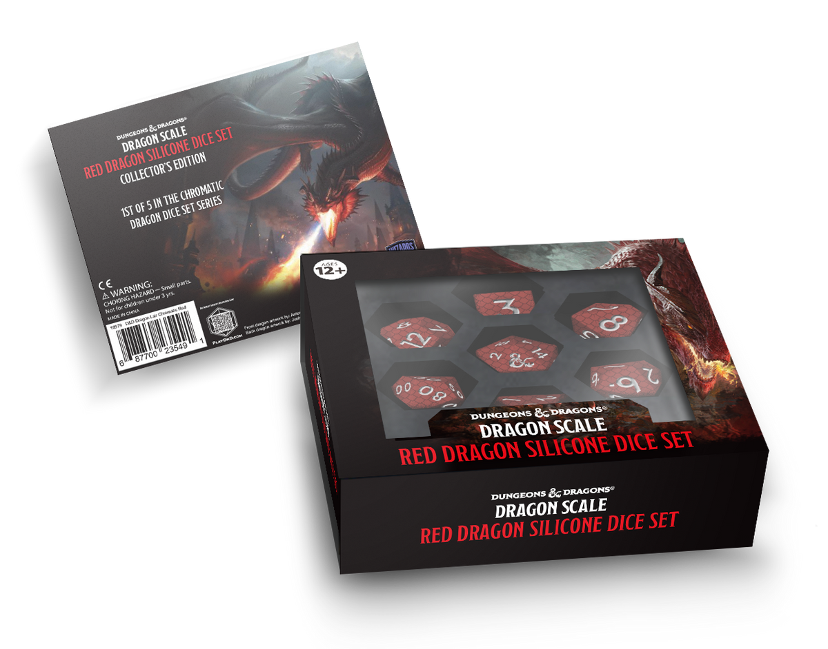 D&D Dragonscale Red Silicone Dice