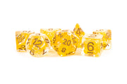 Pearl Dice Citrine with Copper Numbers 16mm Resin Poly Dice Set