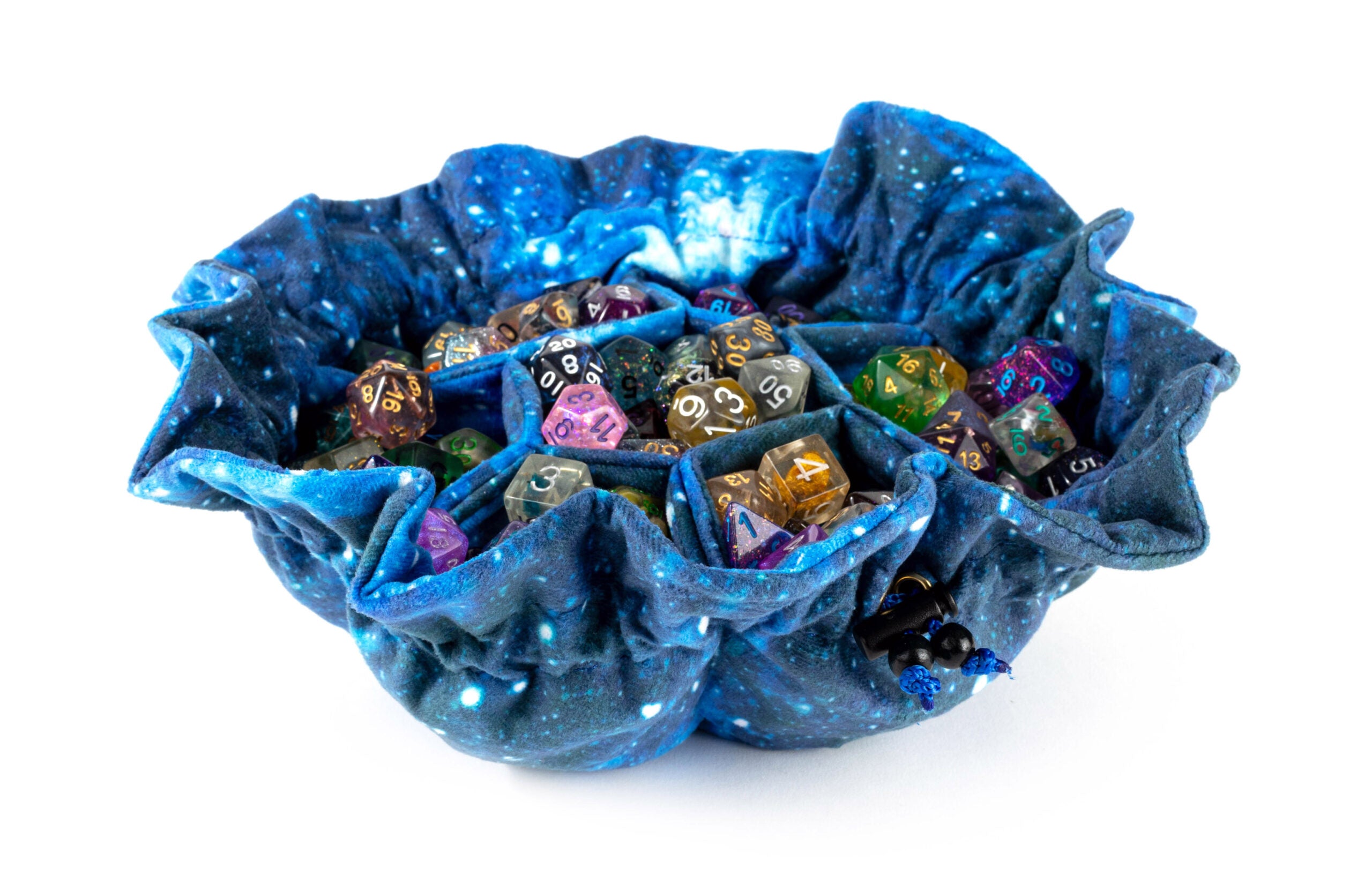 velvet galaxy compartment dice bag