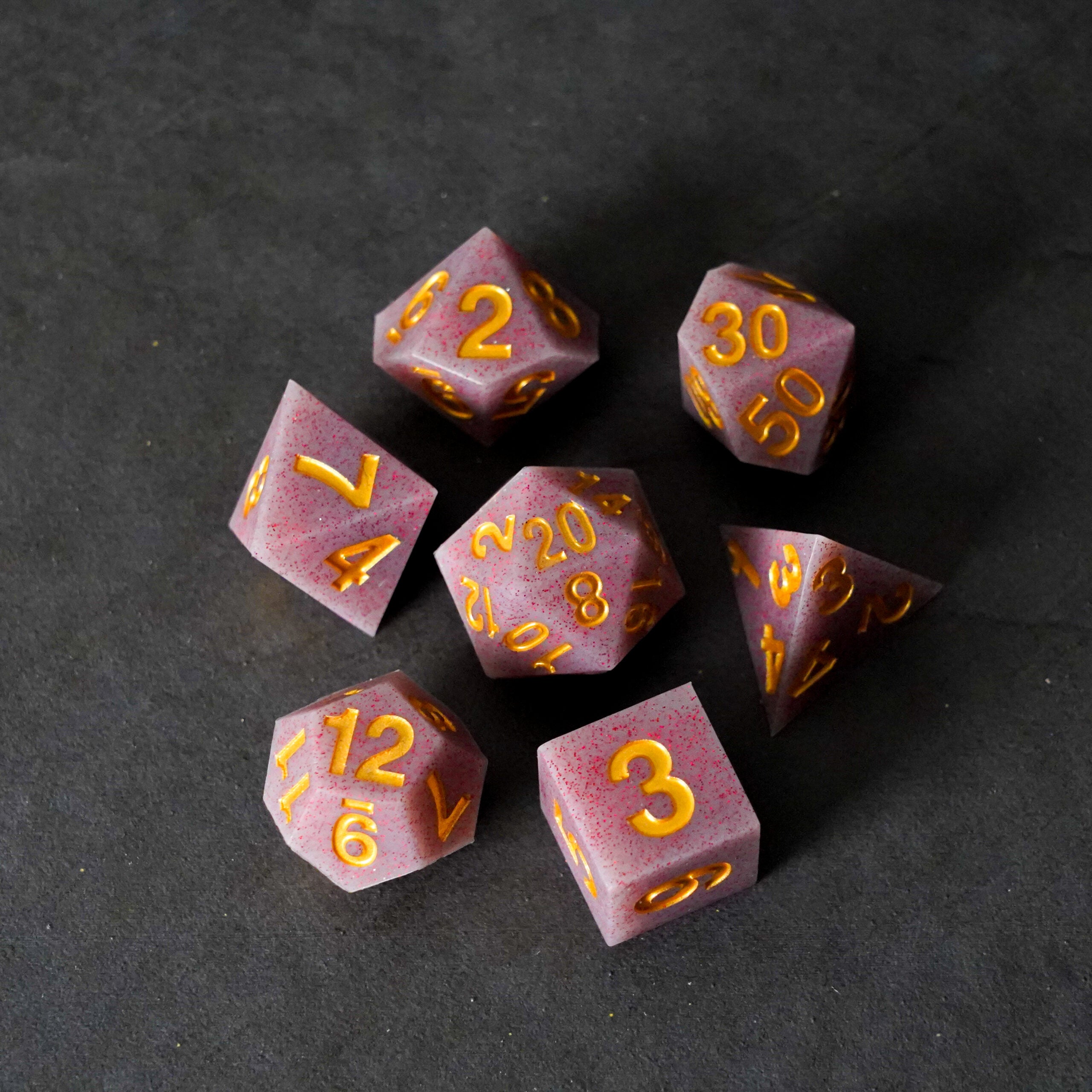 Sharp Edge Silicone Rubber Dice Set: Volcanic Soot