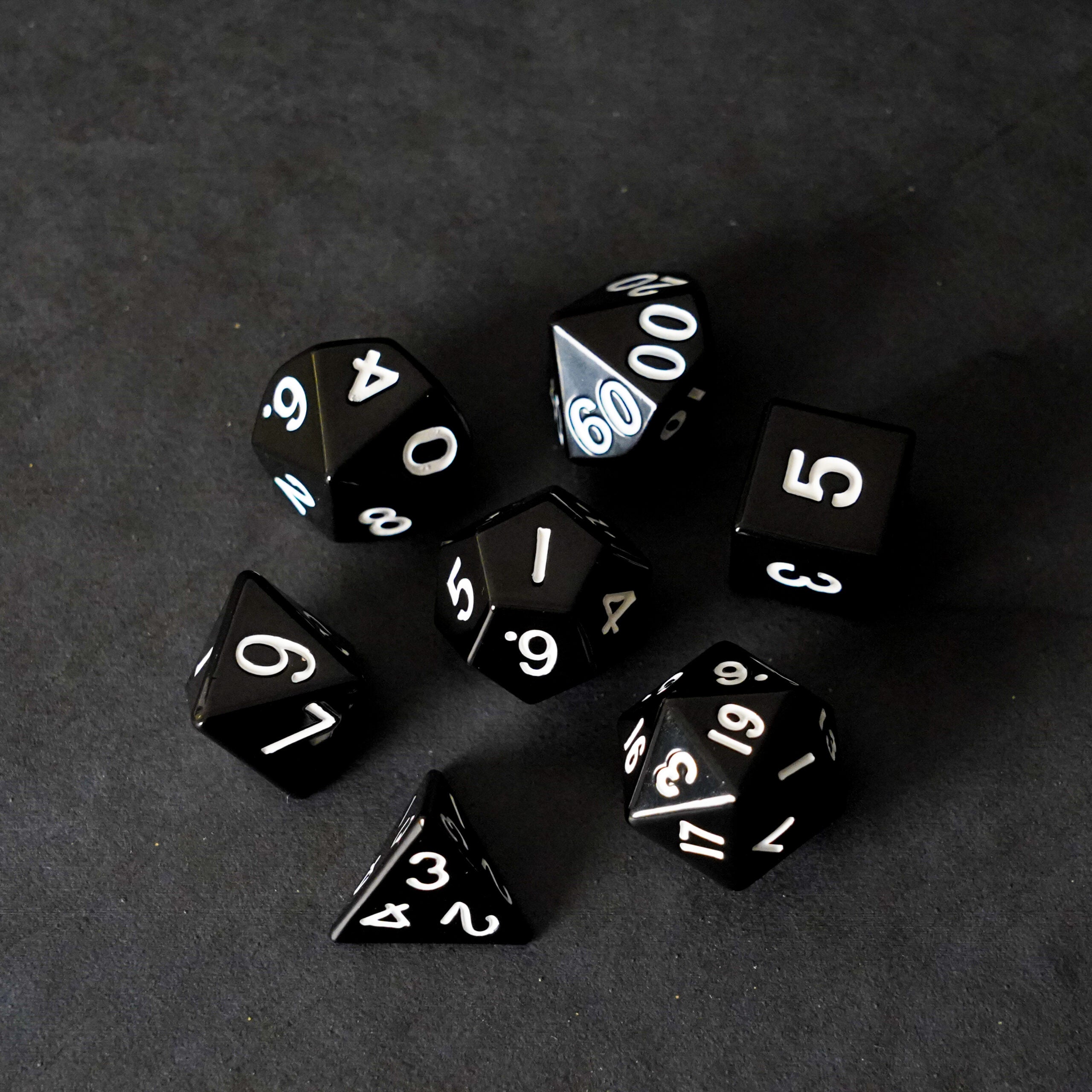 Black 16mm Polyhedral Dice Set
