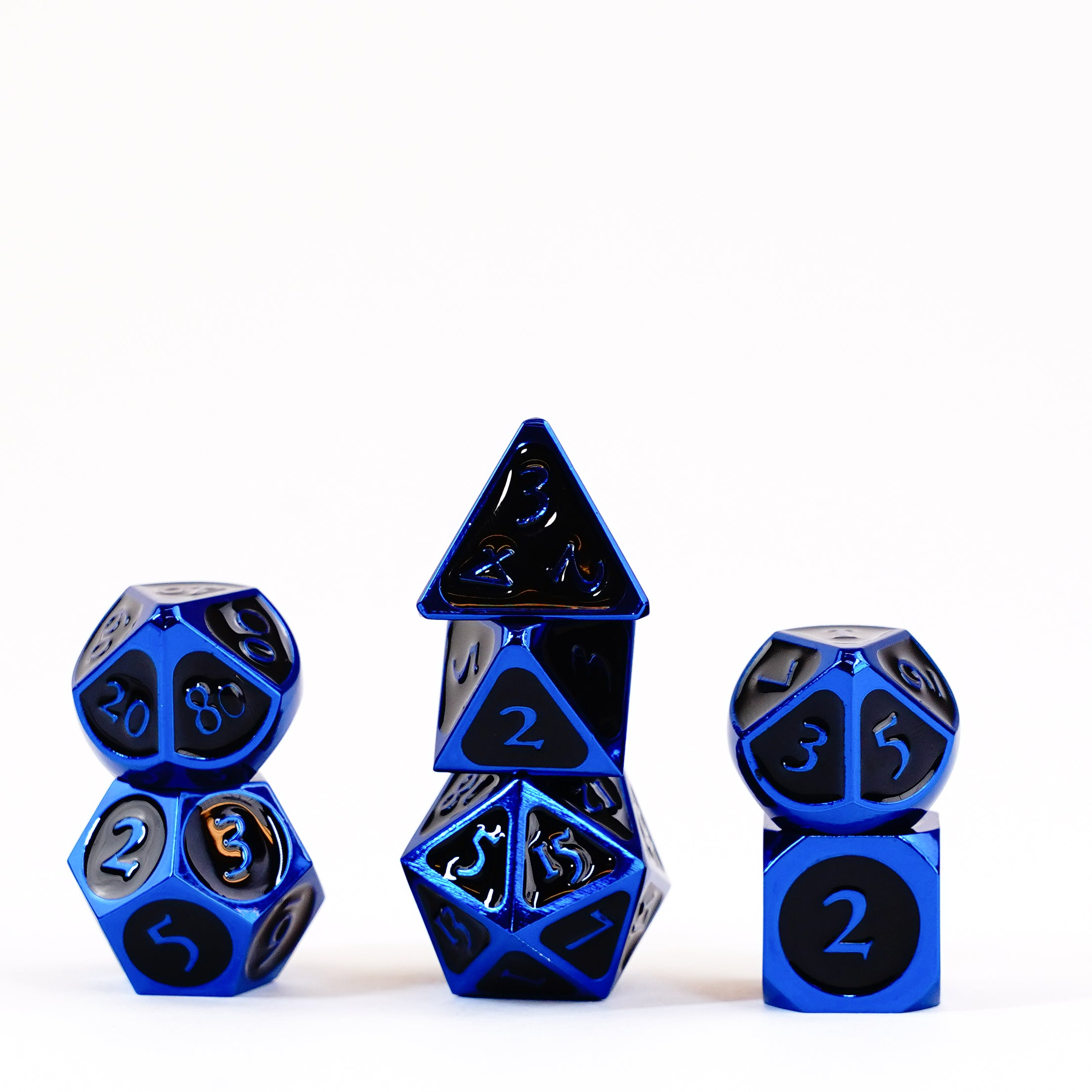 Blue with Black Enamel 16mm Polyhedral Dice Set