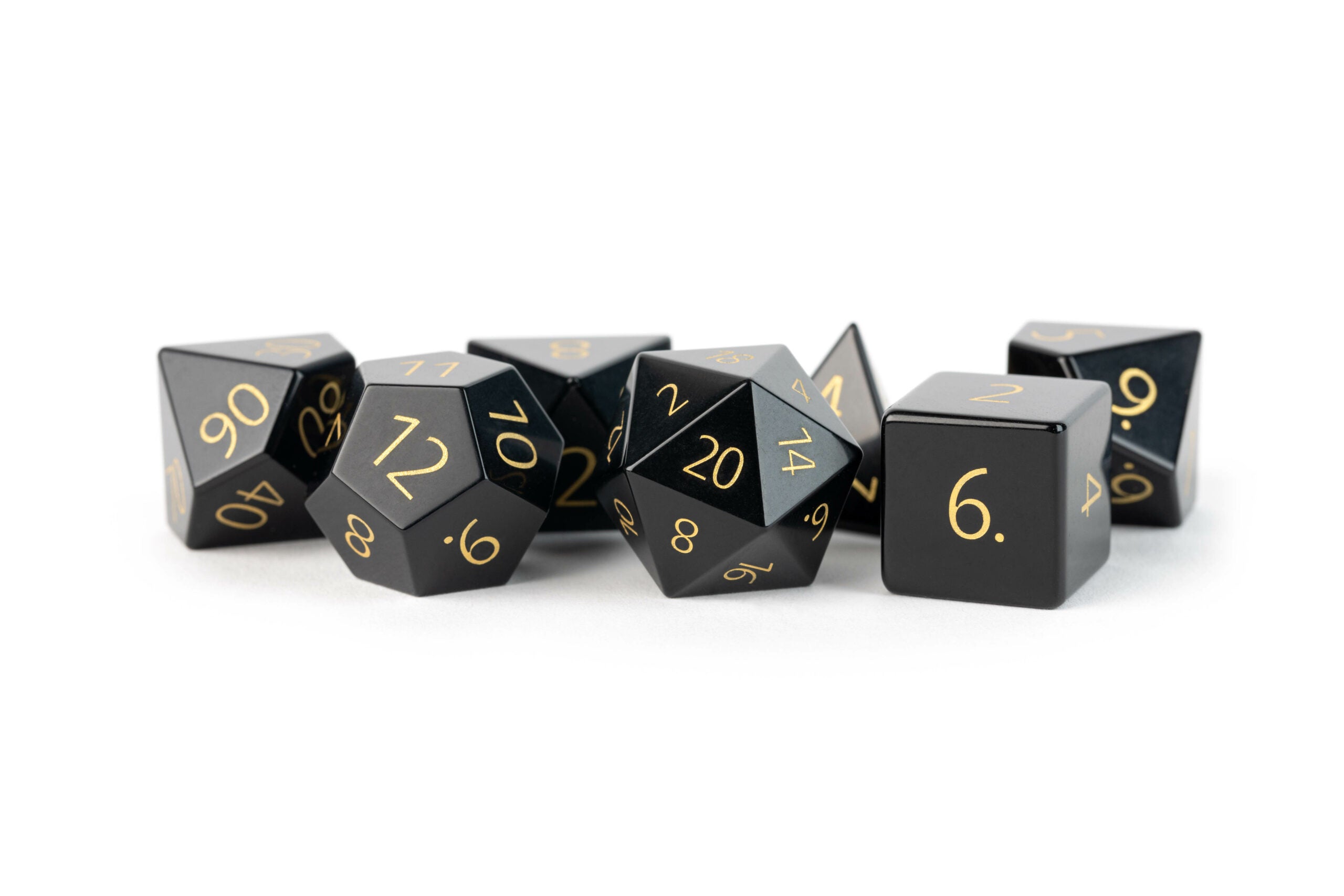 Engraved Black Obsidian with gold numbers