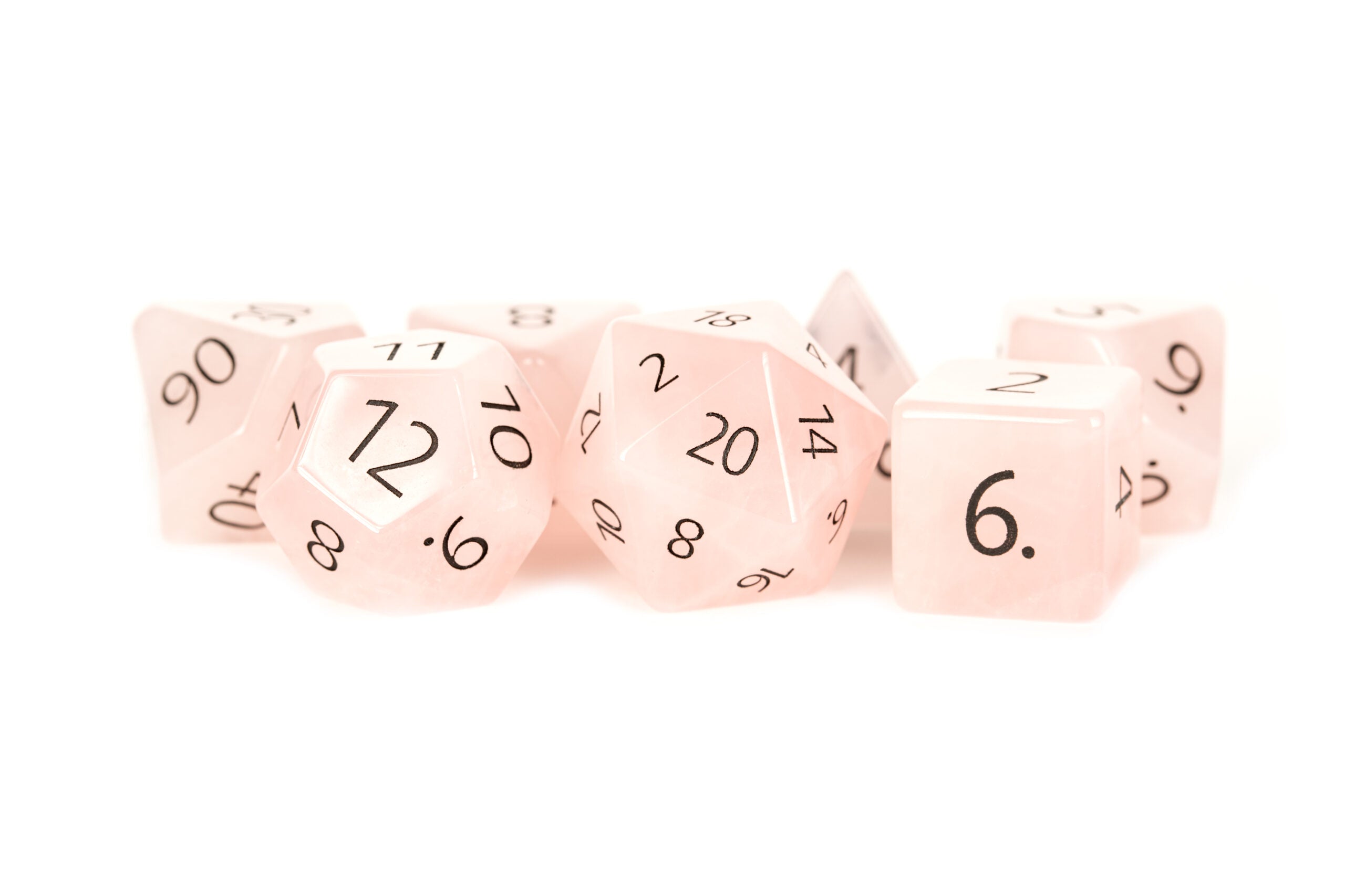 engraved rose quartz set