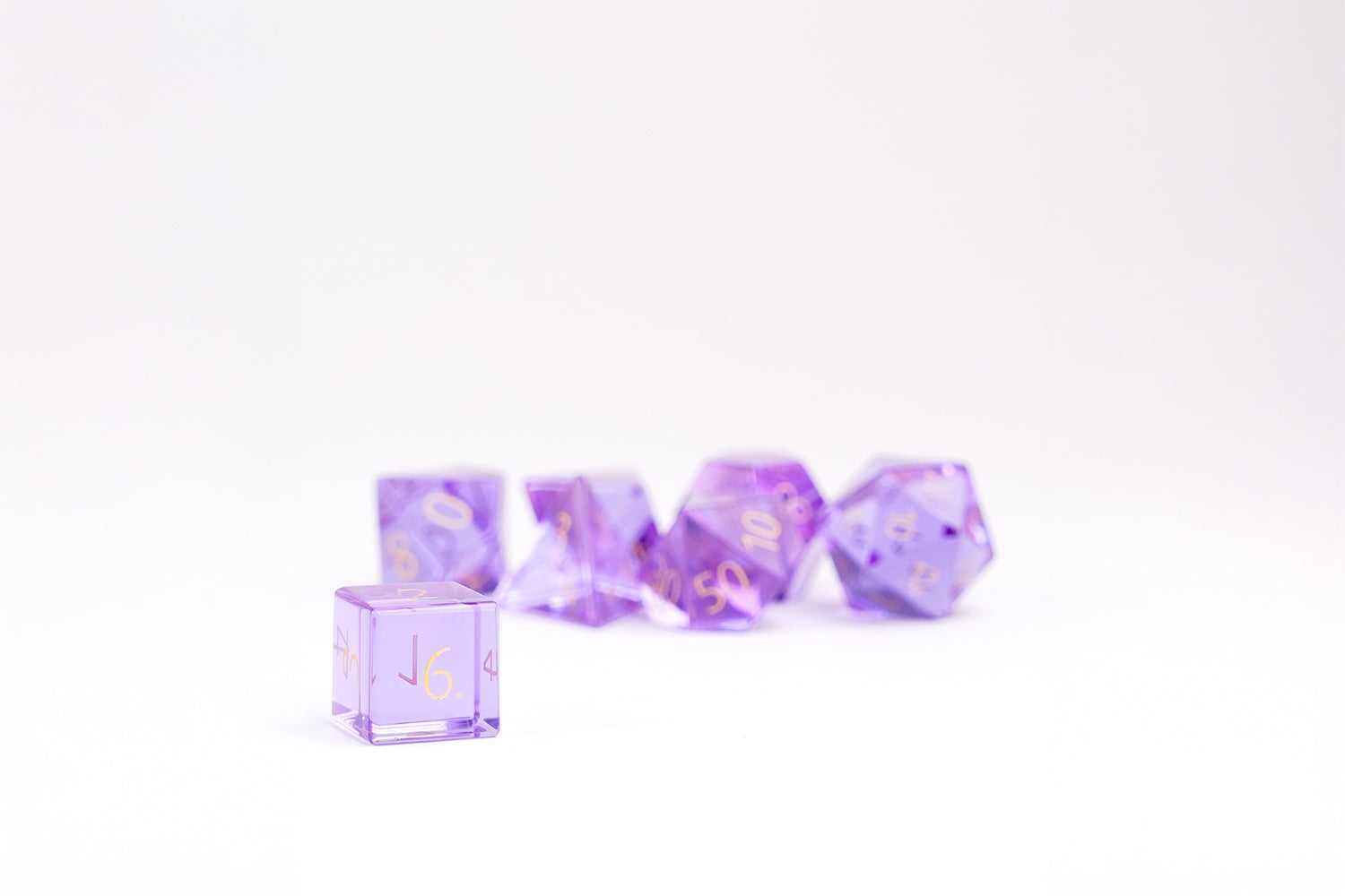 Zircon Glass Birthstone Dice: February- Amethyst