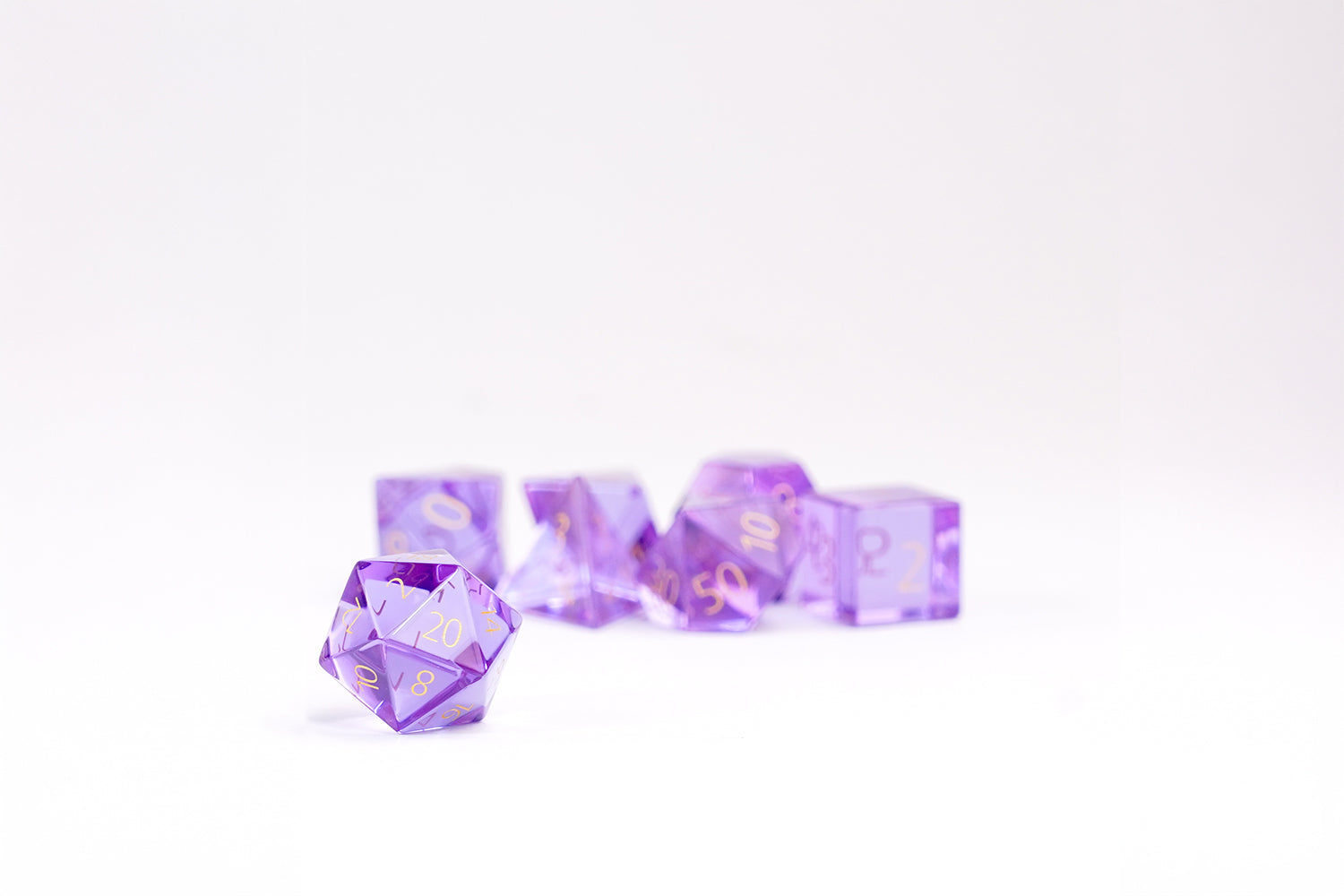 Zircon Glass Birthstone Dice: February- Amethyst