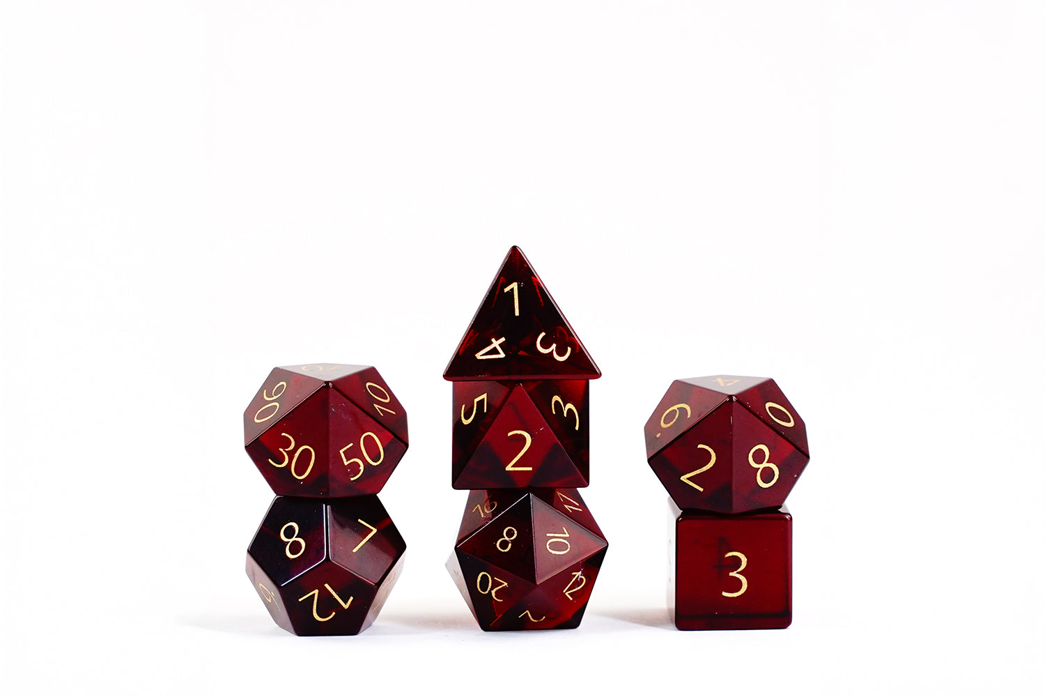 Zircon Glass Birthstone Dice: January- Garnet