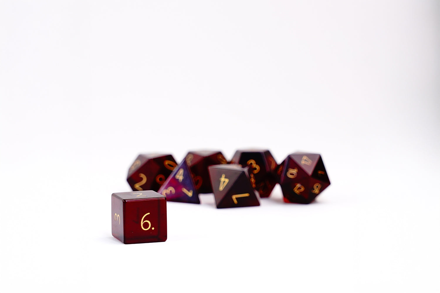 Zircon Glass Birthstone Dice: January- Garnet