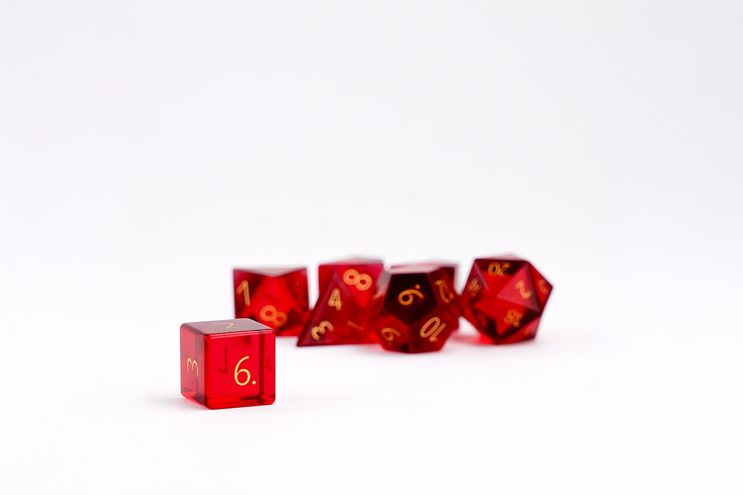 Zircon Glass Birthstone Dice: July- Ruby
