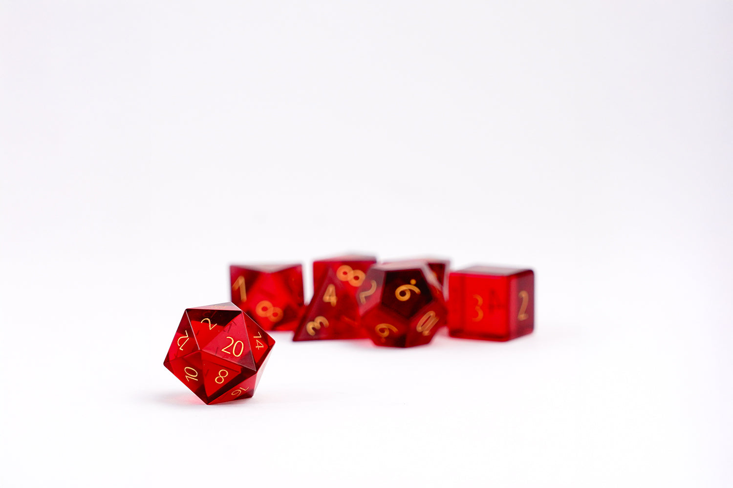 Zircon Glass Birthstone Dice: July- Ruby