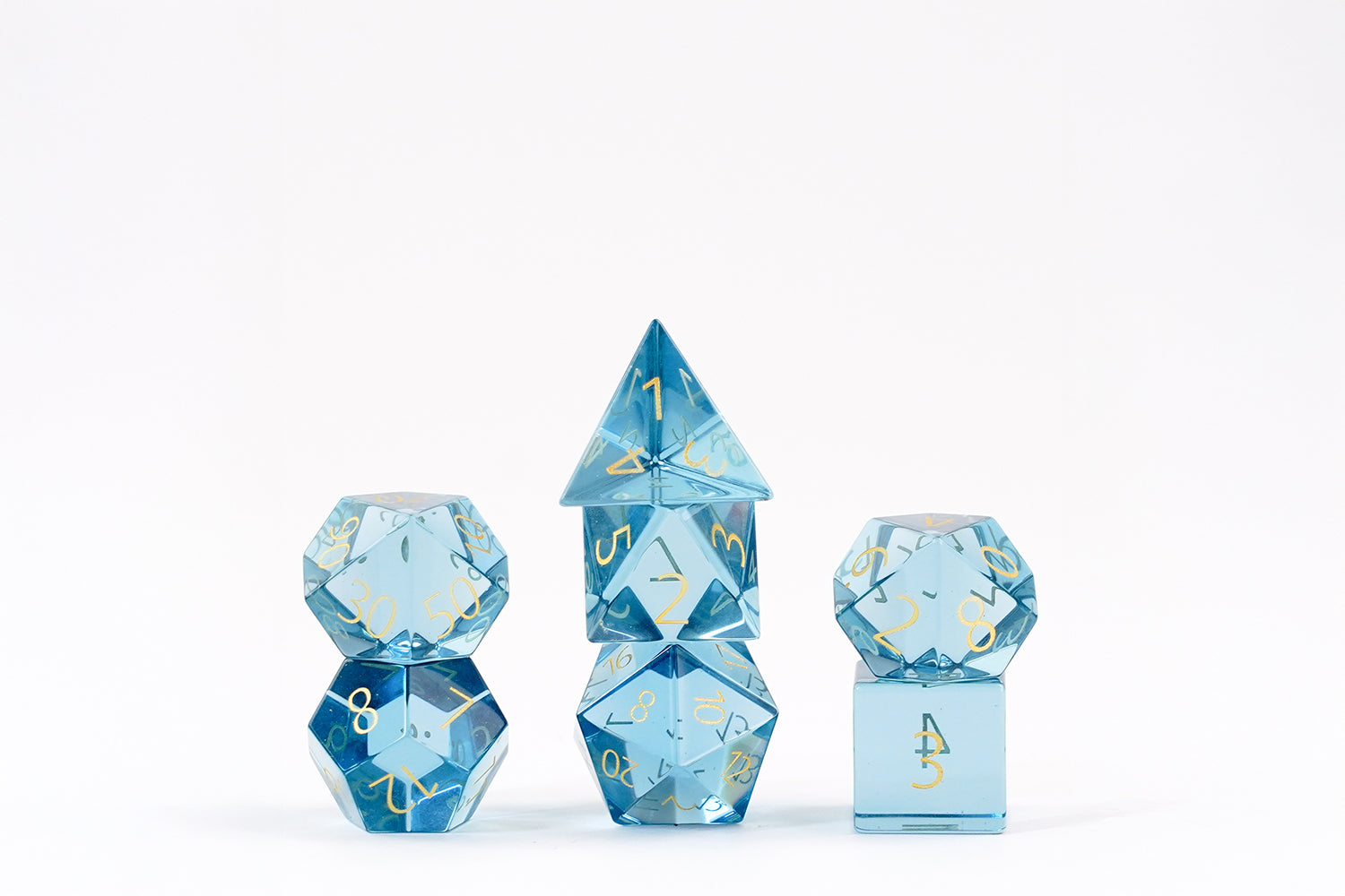 Zircon Glass Birthstone Dice: March- Aquamarine