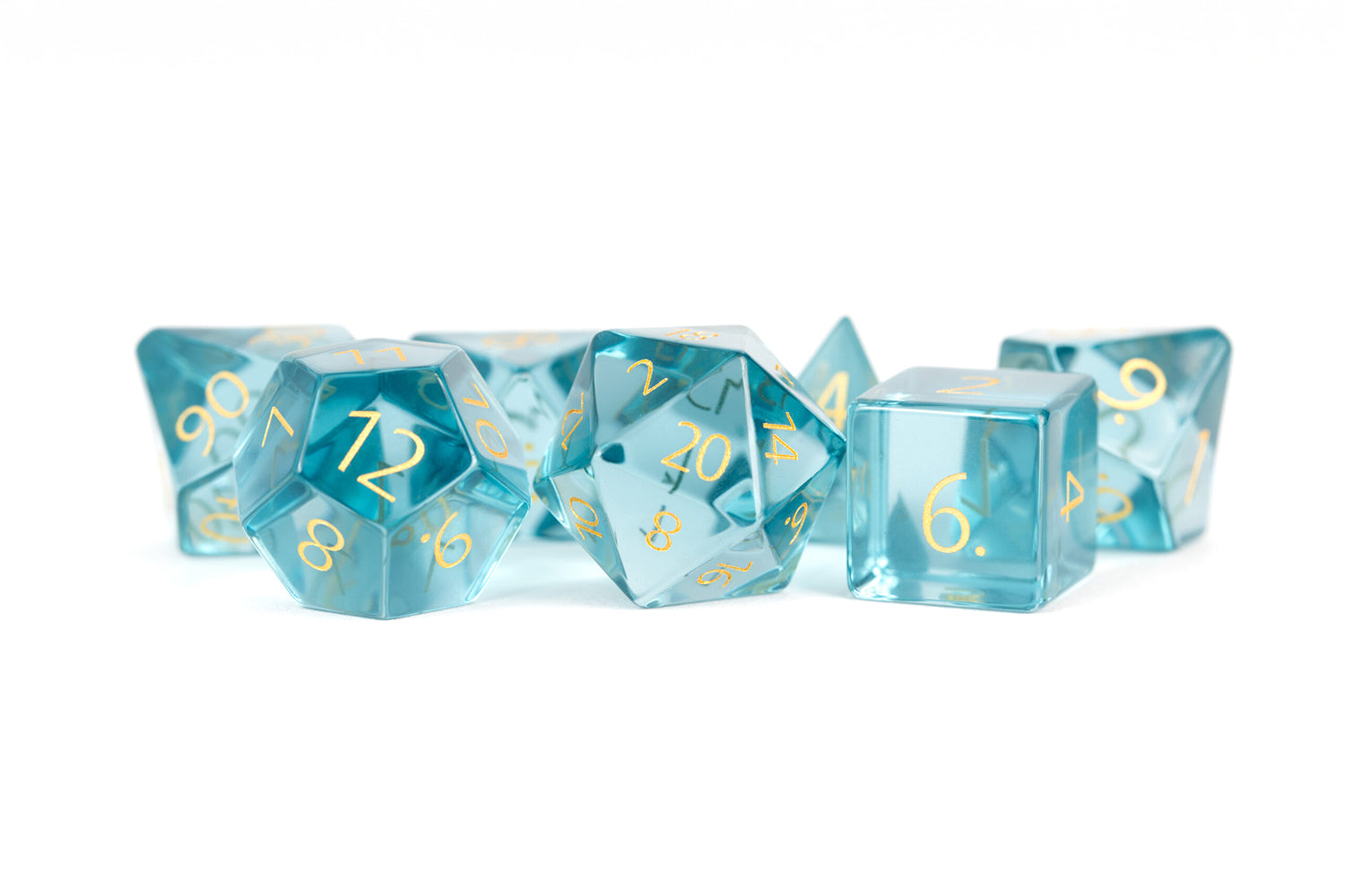 Zircon Glass Birthstone Dice: March- Aquamarine