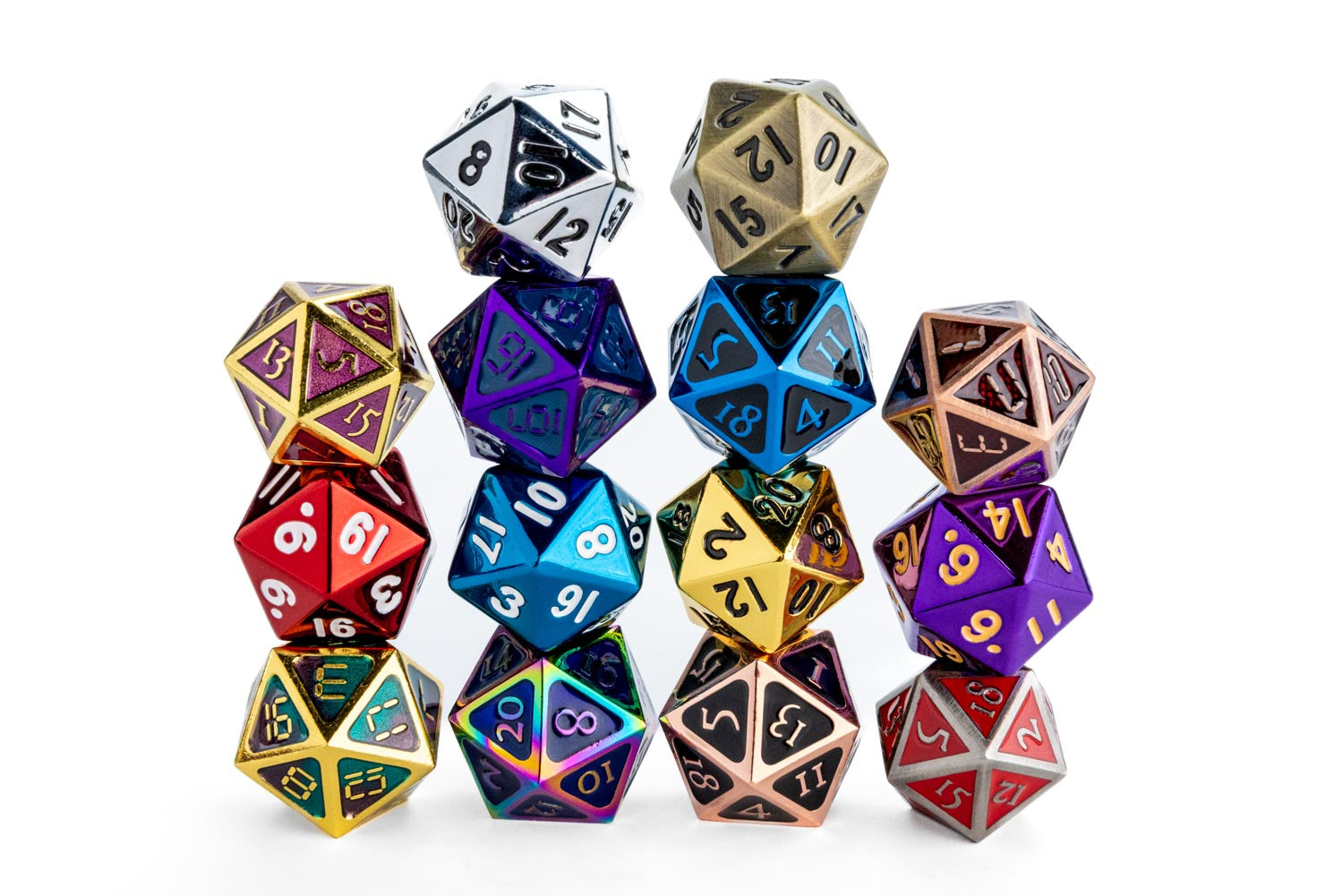 One Pound of Premium Assorted Metal D20's – FanRoll