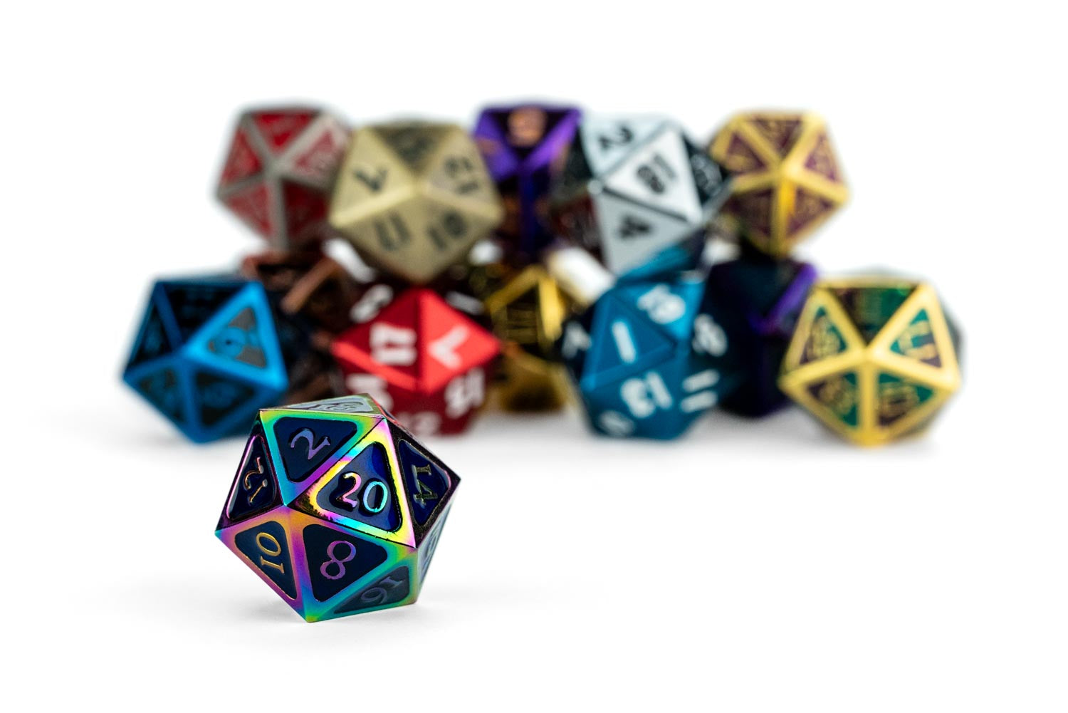 One Pound of Premium Assorted Metal D20's – FanRoll