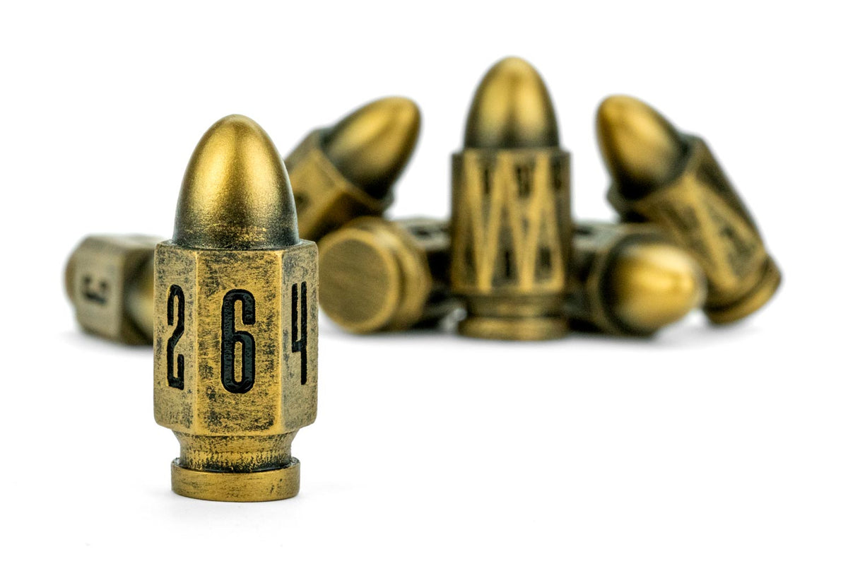 Resin Bullet Poly Dice Set: Gunslinger