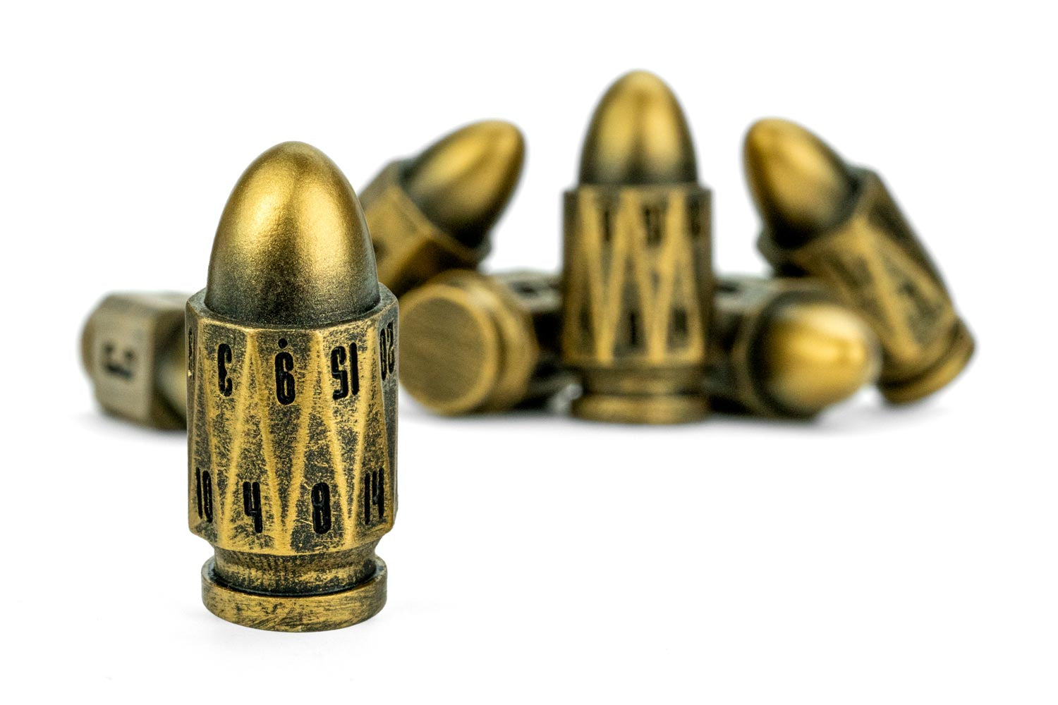 Resin Bullet Poly Dice Set: Gunslinger