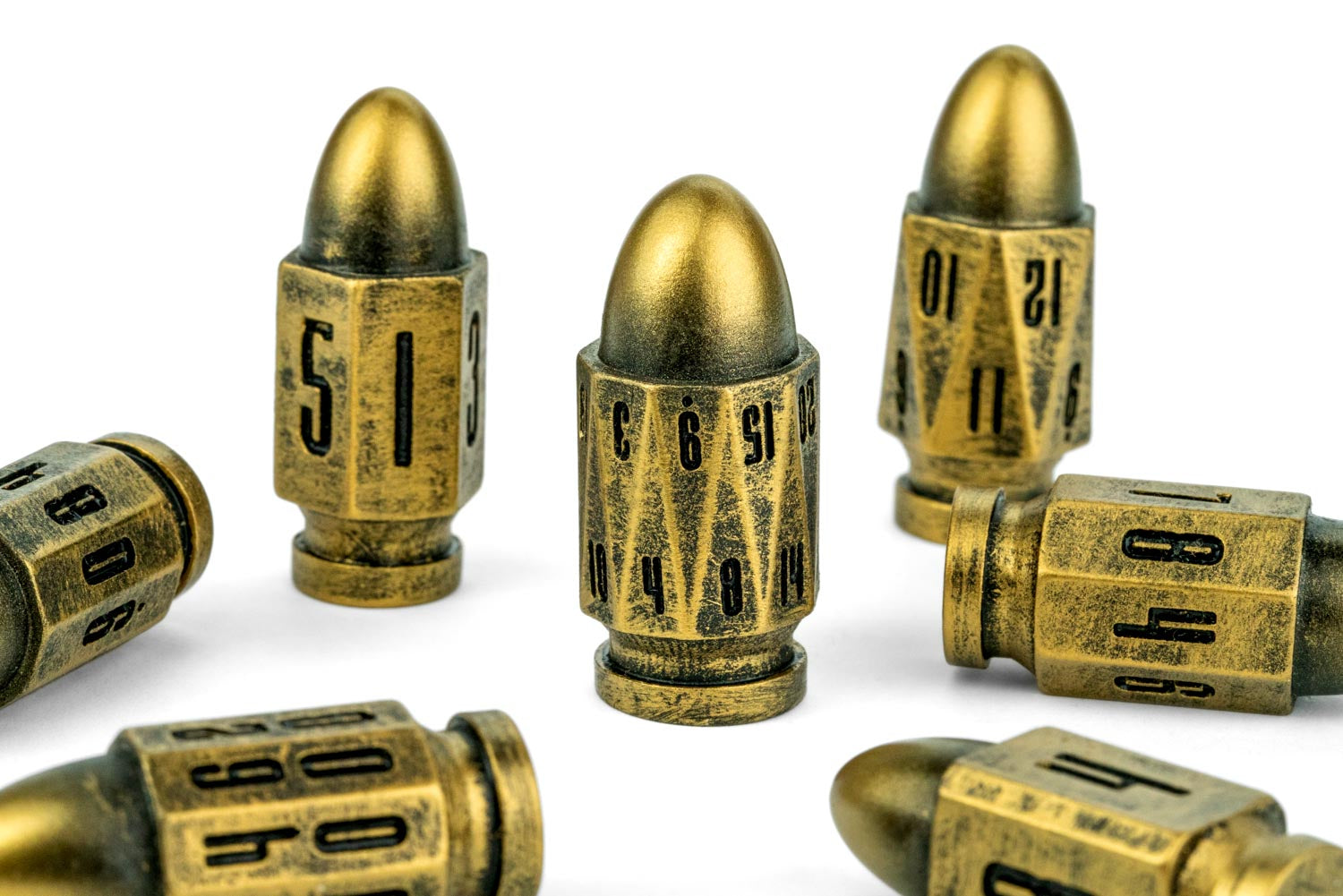 Resin Bullet Poly Dice Set: Gunslinger