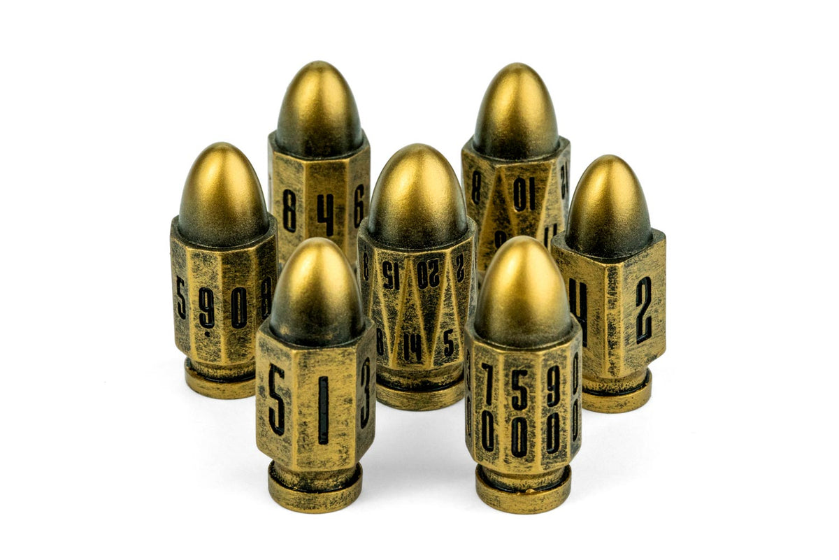 Resin Bullet Poly Dice Set: Gunslinger