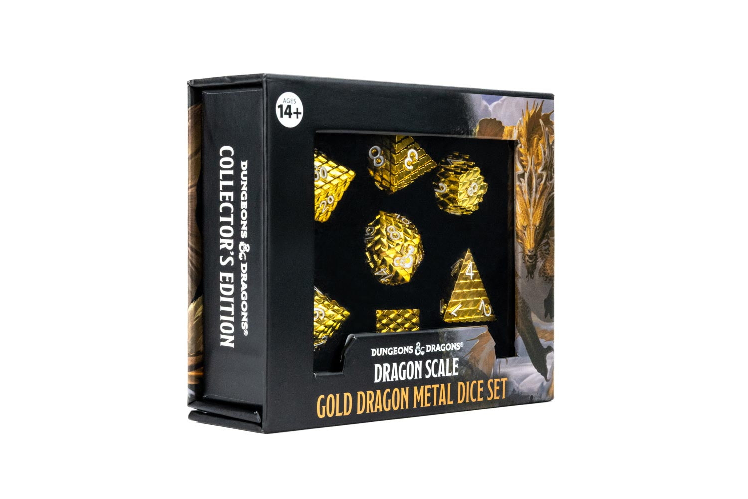D&D Dragon Scale Metal Dice Set: Gold