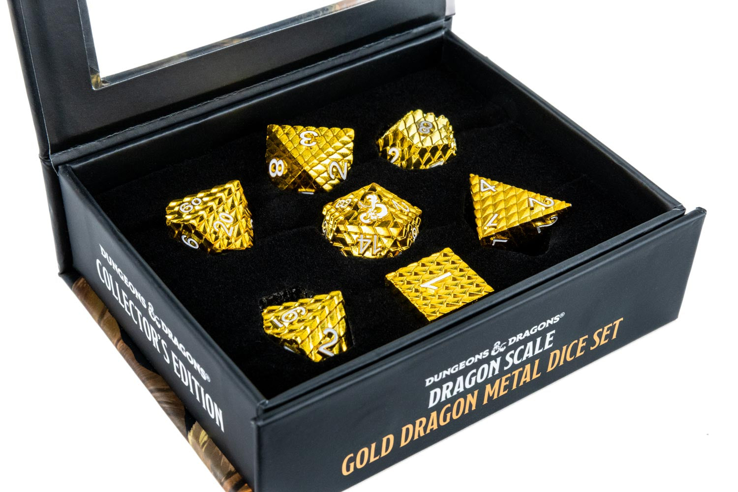 D&D Dragon Scale Metal Dice Set: Gold