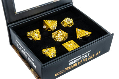 D&D Dragon Scale Metal Dice Set: Gold, image 4