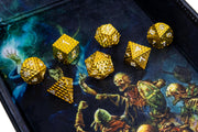 D&D Dragon Scale Metal Dice Set: Gold