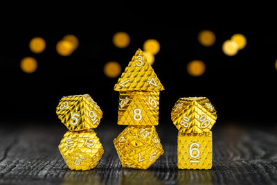 D&D Dragon Scale Metal Dice Set: Gold, image 9