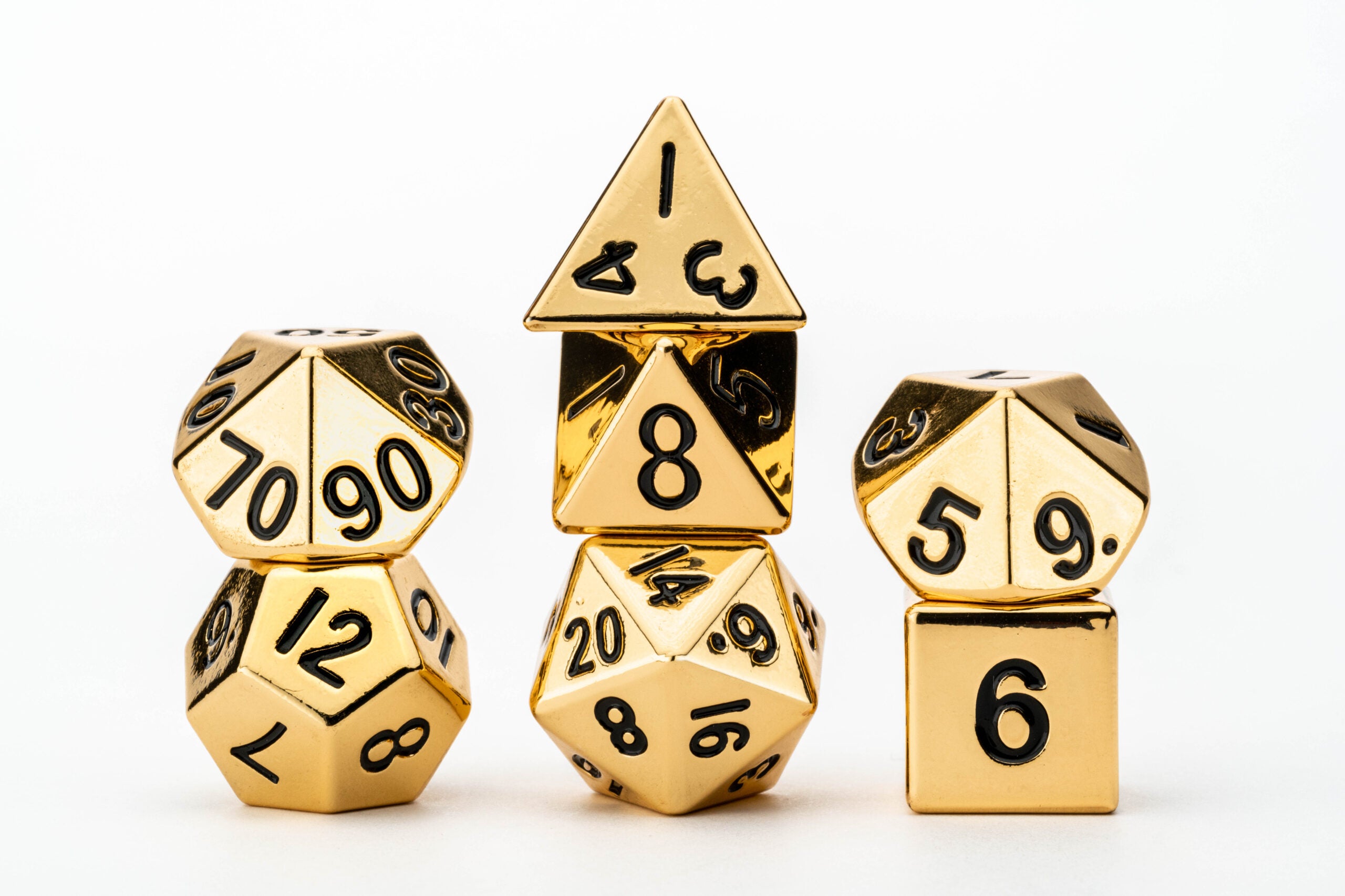 Gold 16mm Polyhedral Dice Set