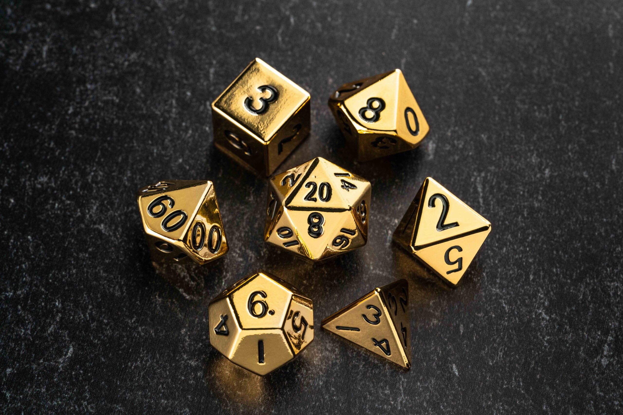 Gold 16mm Polyhedral Dice Set