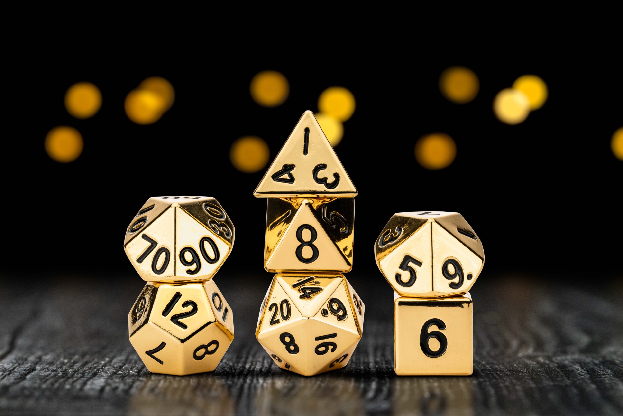 Gold 16mm Polyhedral Dice Set