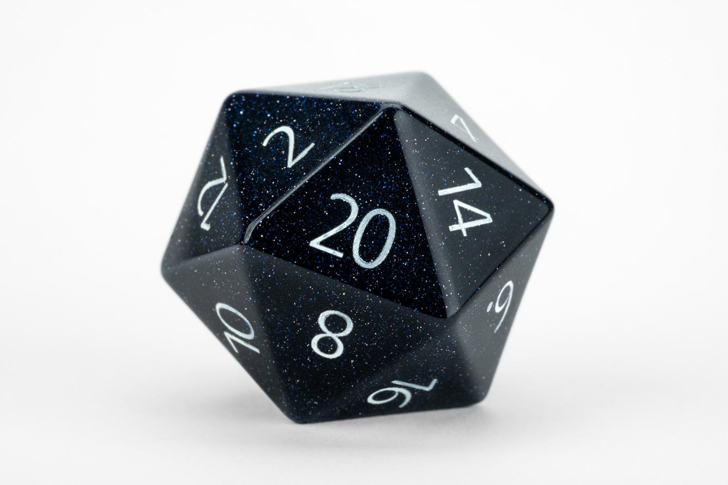 Engraved Blue Sandstone: Full-Sized 16mm Polyhedral Dice Set