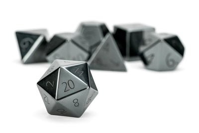 16mm Stone Poly Dice Set: Engraved Hematite, image 3