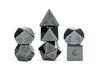 16mm Stone Poly Dice Set: Engraved Hematite