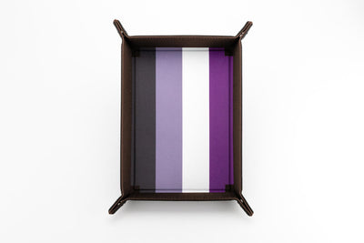 Pride Velvet Dice Tray With Leather Backing, Asexual