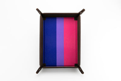 Pride Velvet Dice Tray With Leather Backing, Bisexual