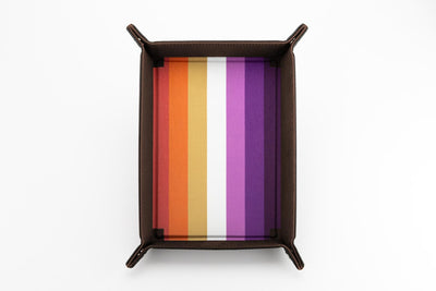 Pride Velvet Dice Tray With Leather Backing, Lesbian