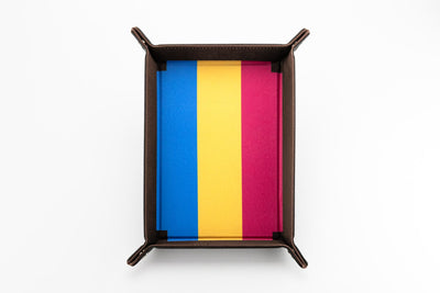Pride Velvet Dice Tray With Leather Backing, Pansexual