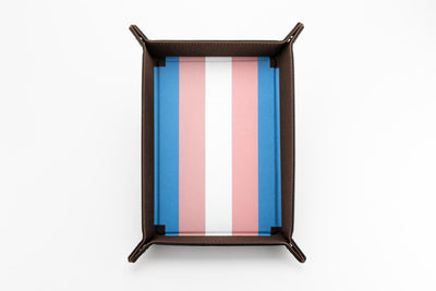 Pride Velvet Dice Tray With Leather Backing, Transgender