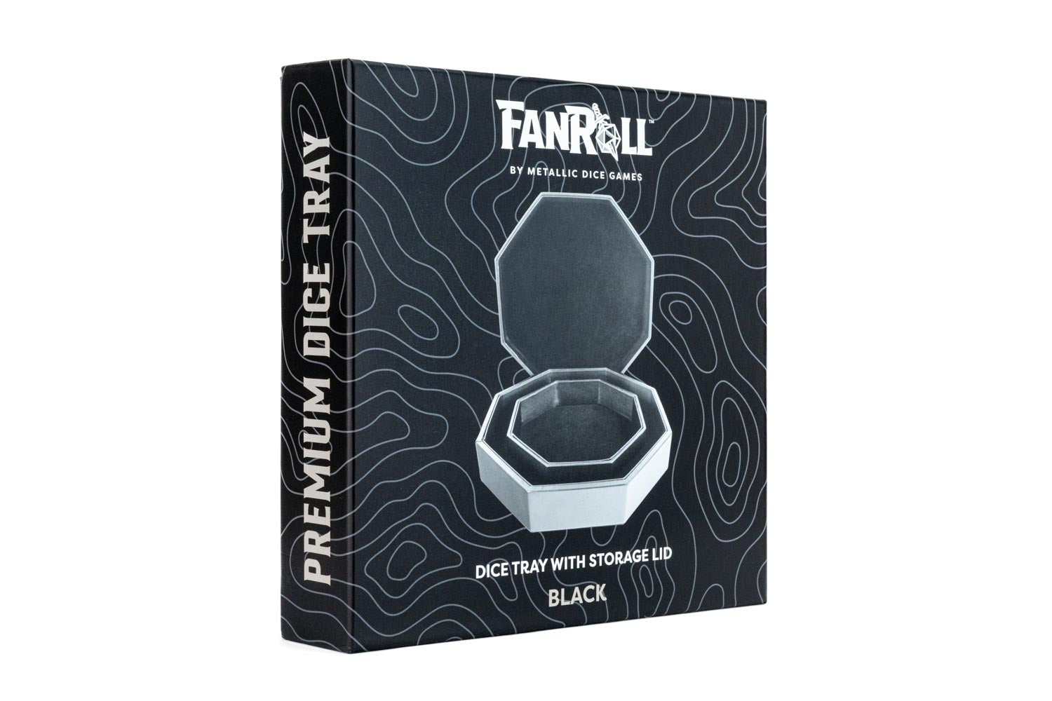 Hexagon Dice Tray with Storage Ring: Black