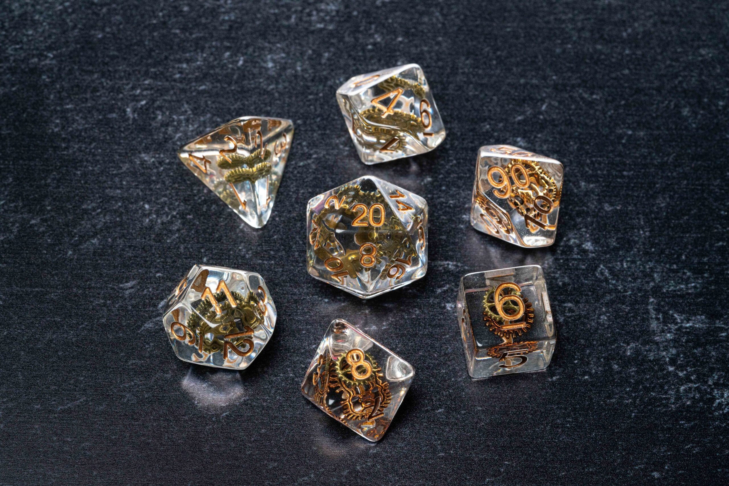 Gear Dice 16mm Resin Poly Dice Set