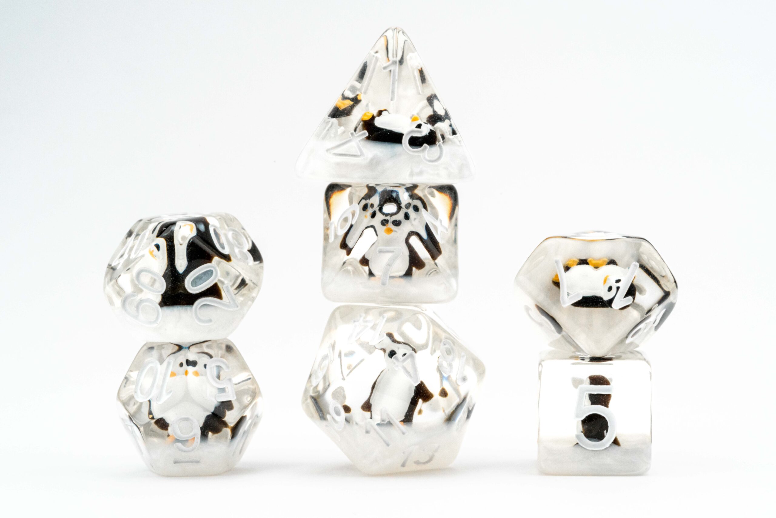 Penguin Dice 16mm Resin Poly Dice Set
