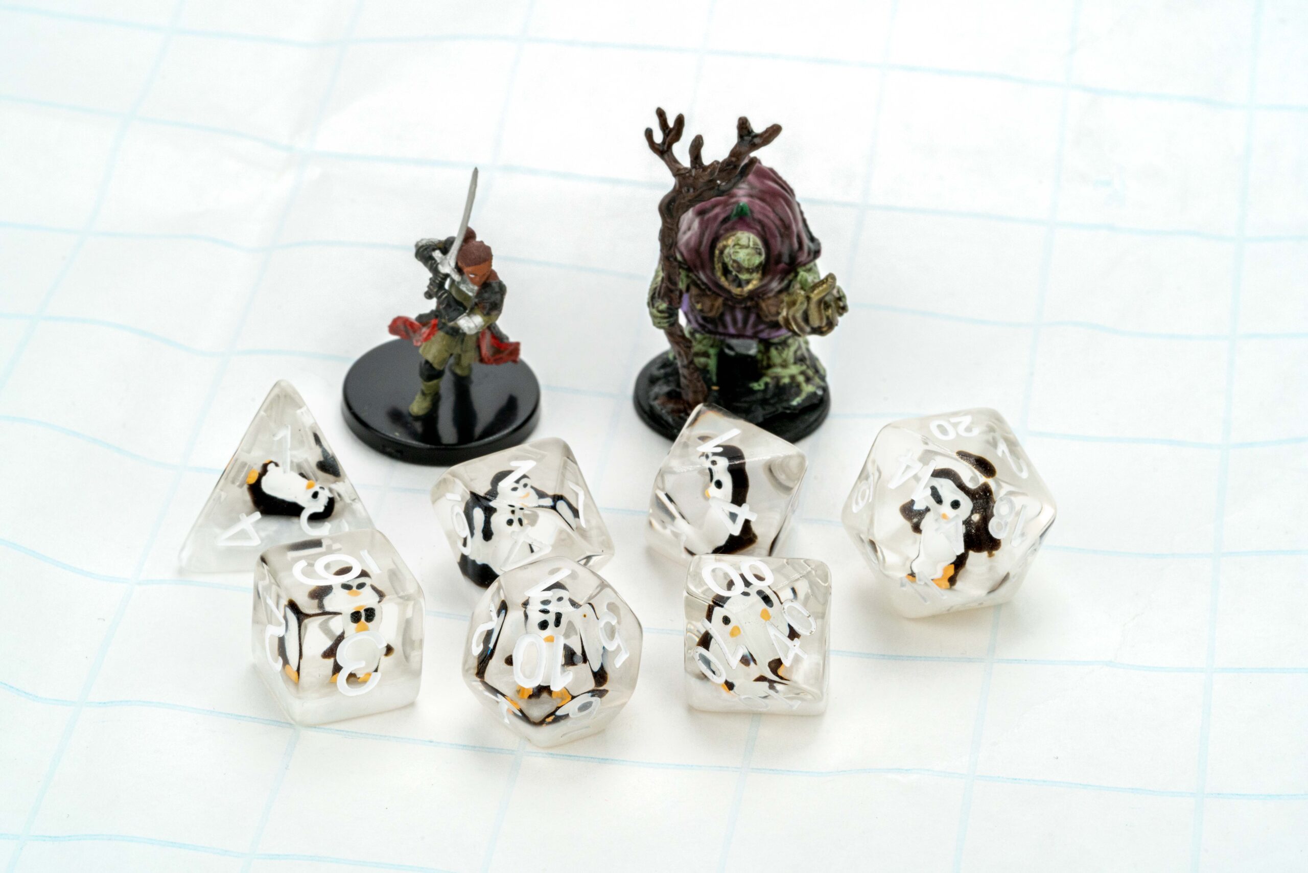 Penguin Dice 16mm Resin Poly Dice Set