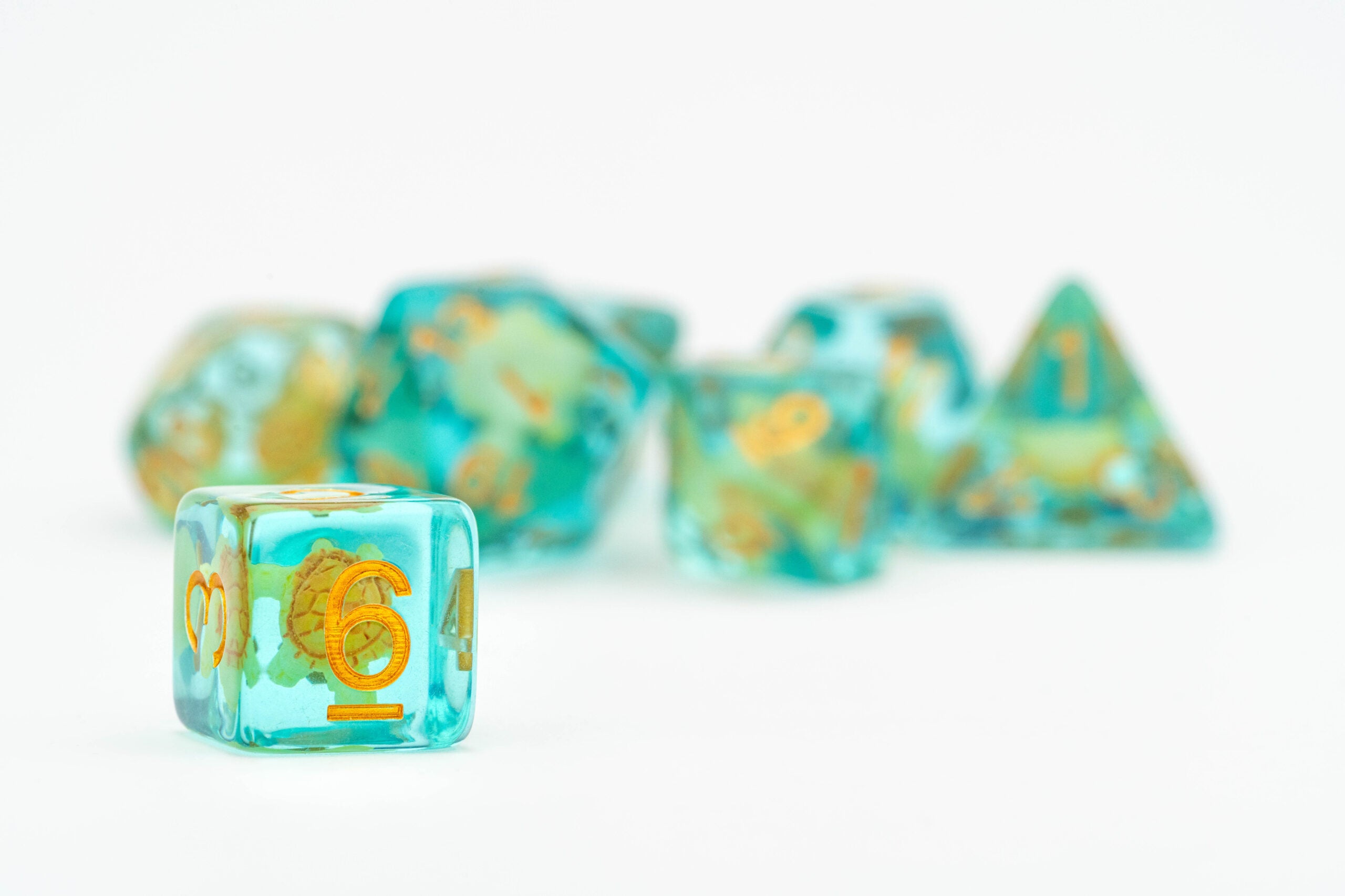 Turtle Dice 16mm Resin Poly Dice Set