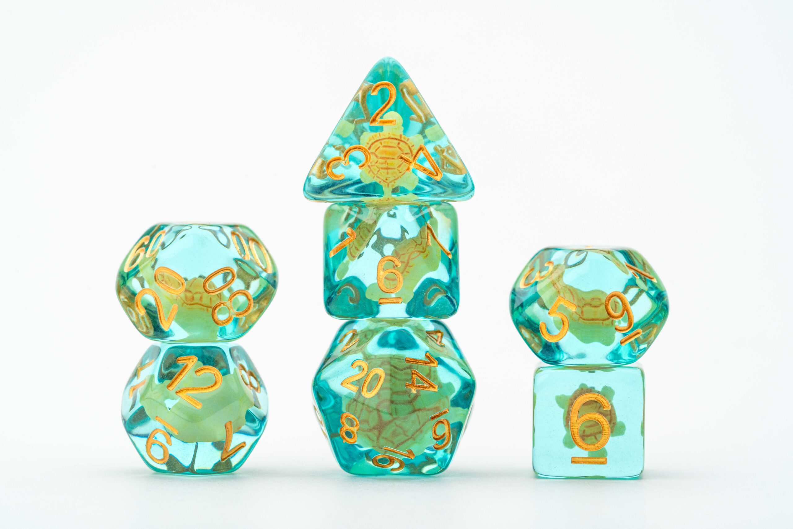 Turtle Dice 16mm Resin Poly Dice Set